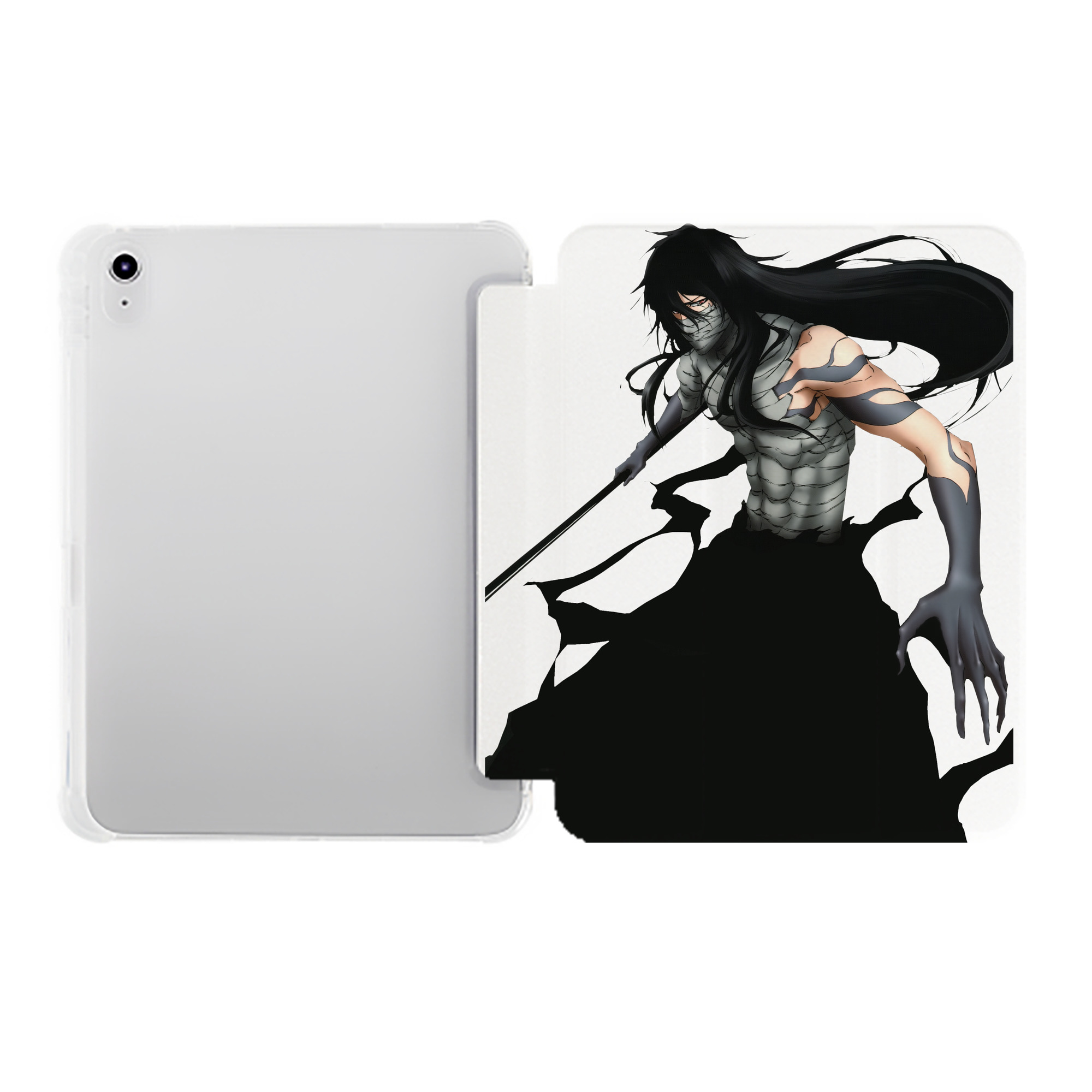 （画像用） ブリーチ 黒崎一護（くろさき いちご）BLEACH Kurosaki Ichigo IPad ケース ペン収納付き 三つ折りスタンド PUレザー×シリコン 対応機種9.5/10.5/10.9インチ